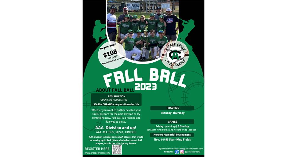 2023 Fall Ball Registration 
