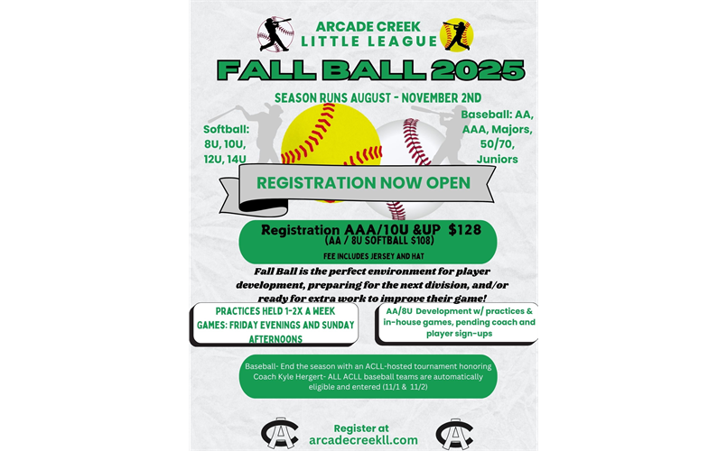 Fall Ball Registration - COMING SOON!